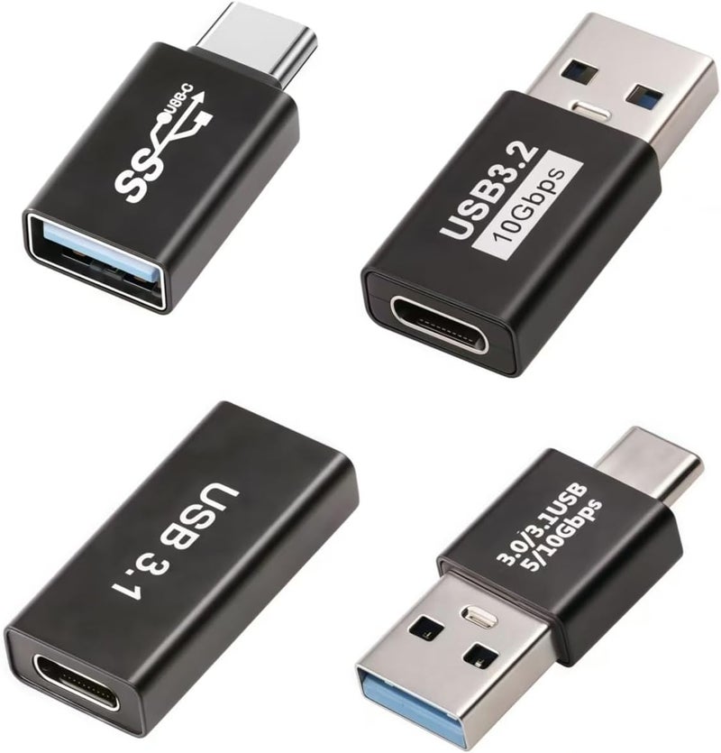 Pastall 4-Pack Upgraded USB 3.1 Adapters - Type C to USB A Charger Converter Set - Image 1